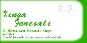 kinga fancsali business card